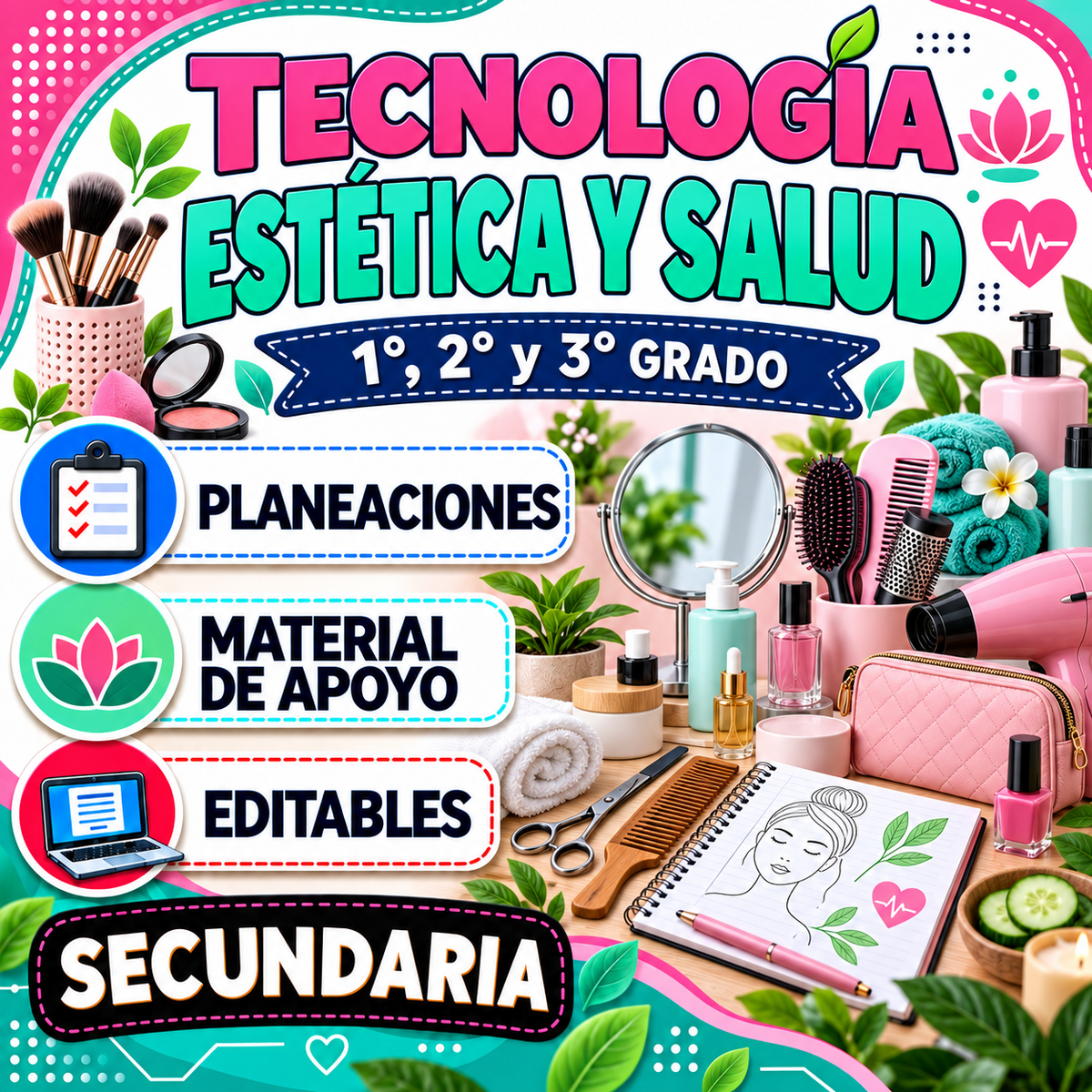 Tecnología Estética y Salud 1°, 2° y 3° Grado Secundaria (Multigrado)