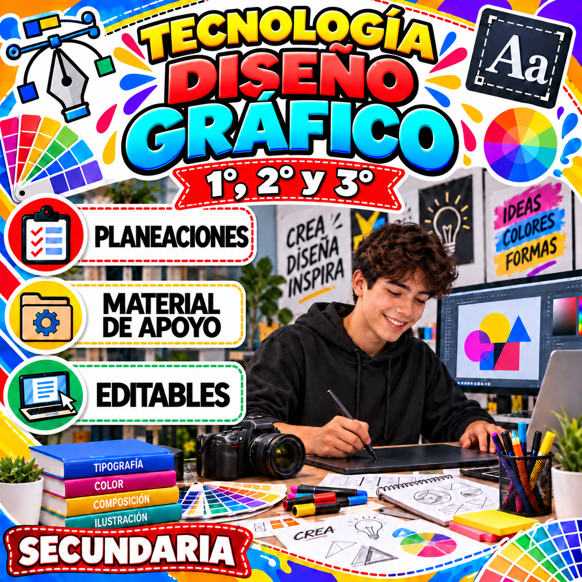 Tecnología Diseño Gráfico 1°, 2° y 3° Grado Secundaria (Multigrado)