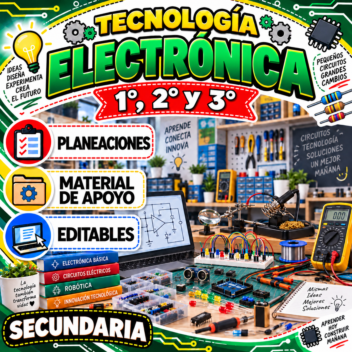 Tecnología Electrónica 1°, 2° y 3° Grado Secundaria (Multigrado)