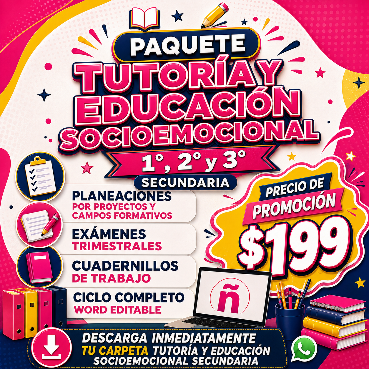 Tutoría y Educación Socioemocional 1°, 2° y 3° Grado de Secundaria - Paquete Ciclo Completo
