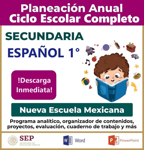Español 1° de Secundaria - Planeación Ciclo Completo