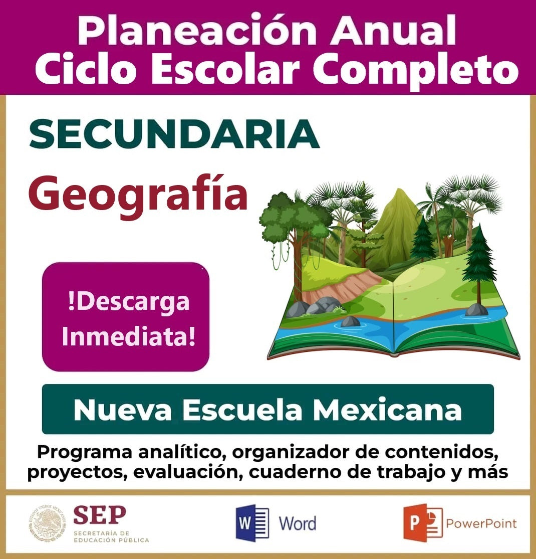 Planeación Ciclo Completo Geografía 1° Secundaria