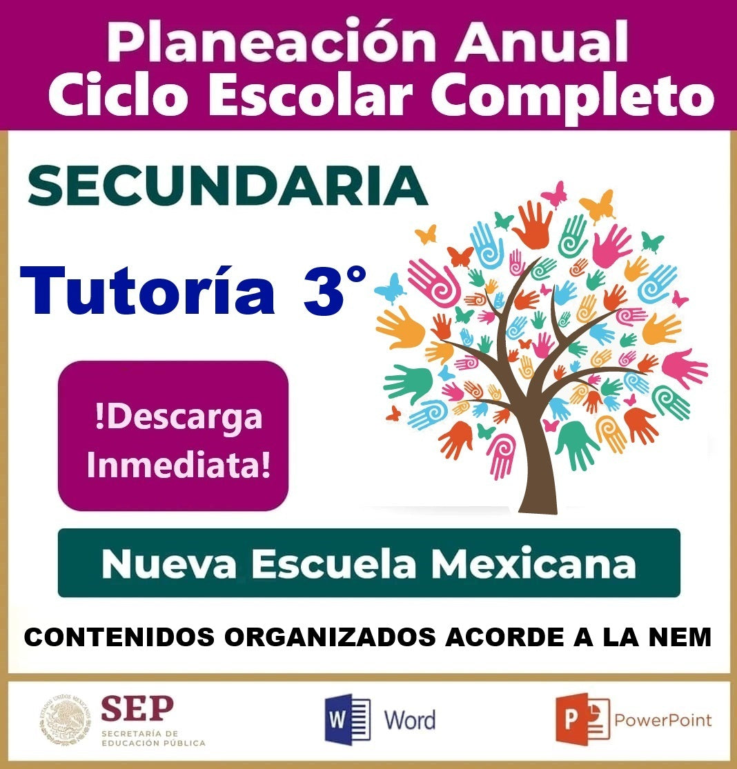 Planeación Ciclo Completo Tutoría y Educación Socioemocional 3° Secundaria