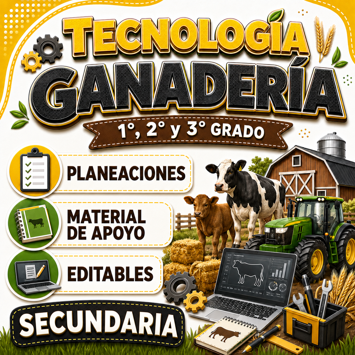 Tecnología Ganadería 1°, 2° y 3° Grado Secundaria (Multigrado)