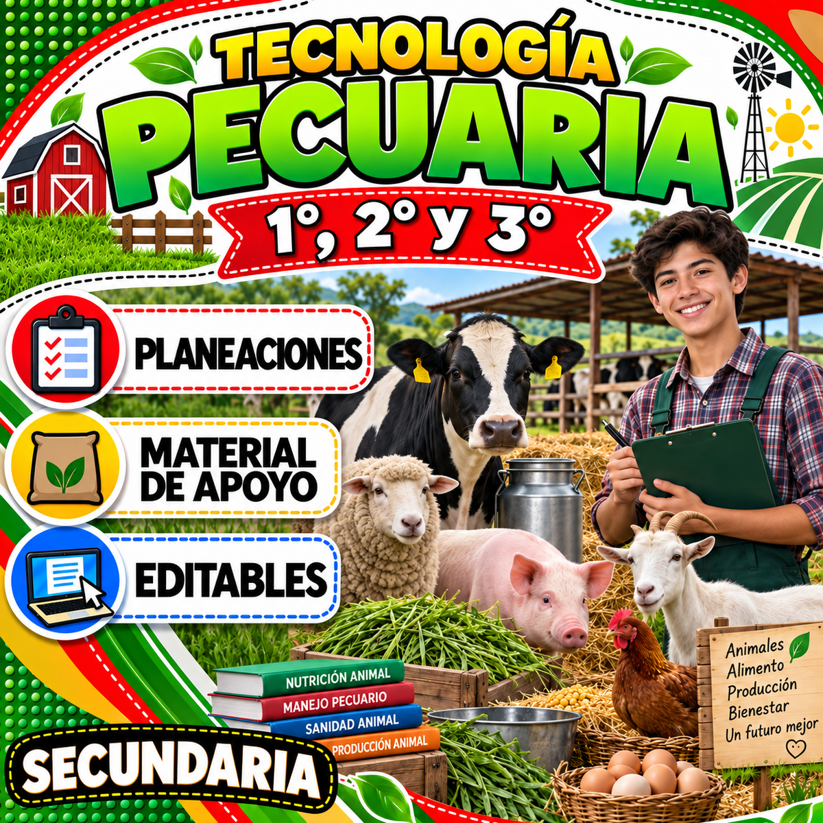 Tecnología Pecuaria 1°, 2° y 3° Grado Secundaria (Multigrado)