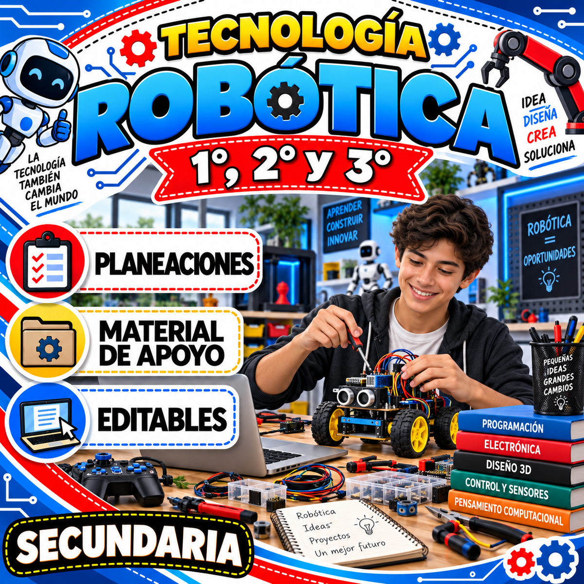 Tecnología Robótica 1°, 2° y 3° Grado Secundaria (Multigrado)