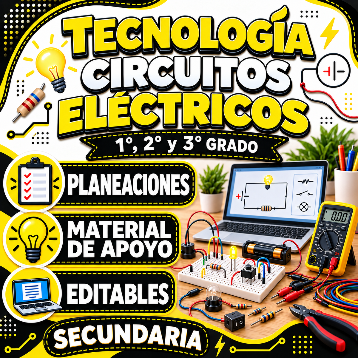 Tecnología Circuitos Eléctricos 1°, 2° y 3° Grado Secundaria (Multigrado)