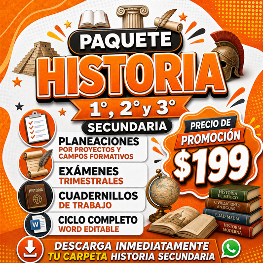 Historia Paquete 1°, 2° y 3° de Secundaria