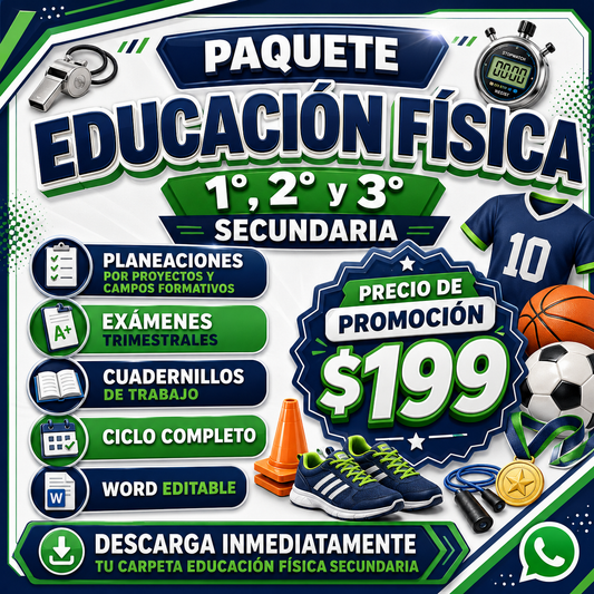 Educación Física Paquete 1°, 2° y 3° Grado de Secundaria