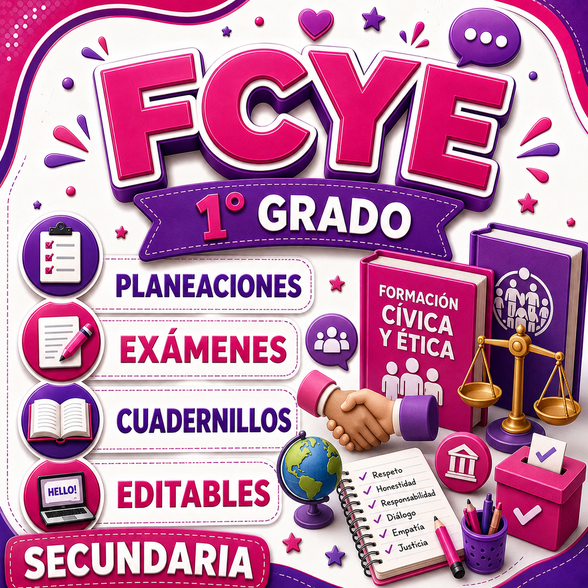 Formación Cívica y Ética 1°, 2° y 3° de Secundaria