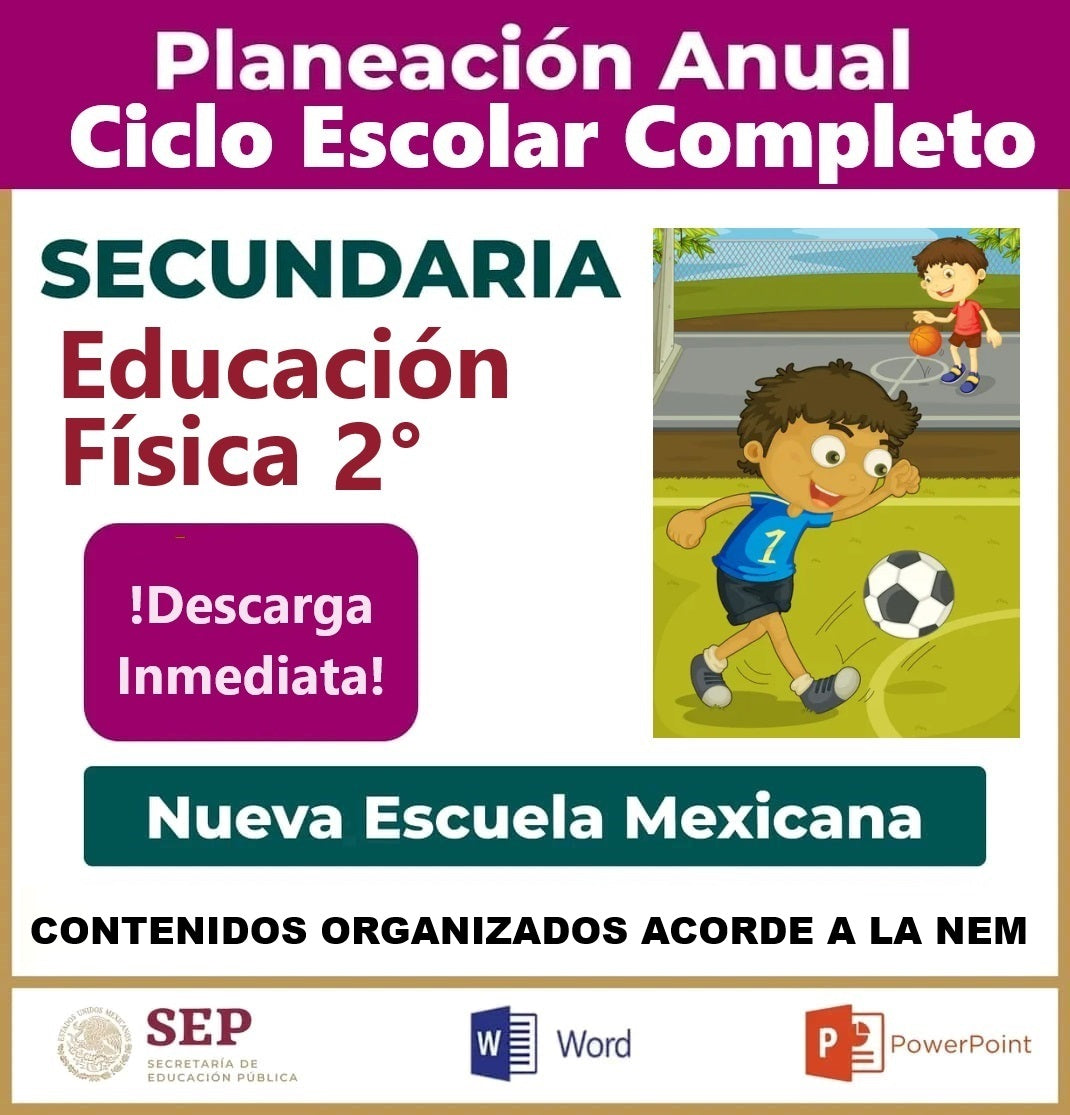 Planeación Ciclo Completo Educación Física 2° Secundaria