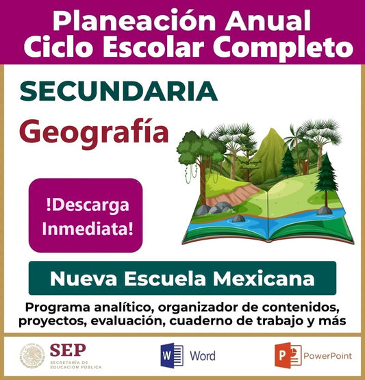 Planeación Ciclo Completo Geografía 1° Secundaria