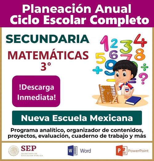 Matemáticas 3° de Secundaria - Planeación Ciclo Completo